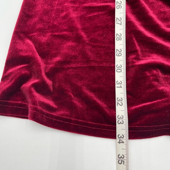 Cupshe Burgundy Velvet Dress Puff Sleeve Mini Dress Sz Small Holidays New NWT - Picture 13 of 13